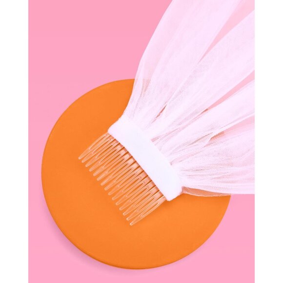 Bachelorette Bride To Be Embroidered Veil | BachParty Accessory For Brides - Picture 3 of 4